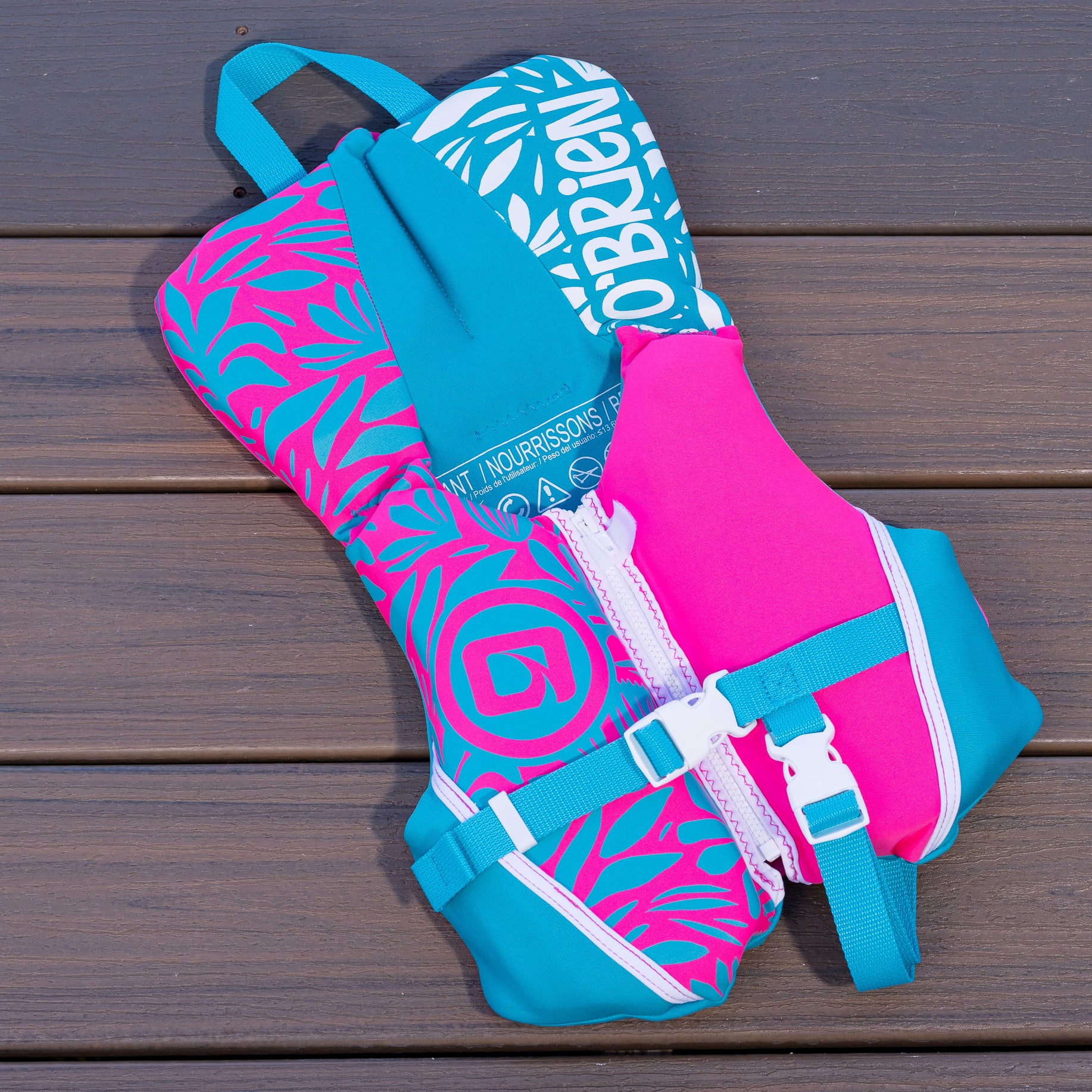 O'Brien Infant Life Jacket - Pink/Aqua - Image 3