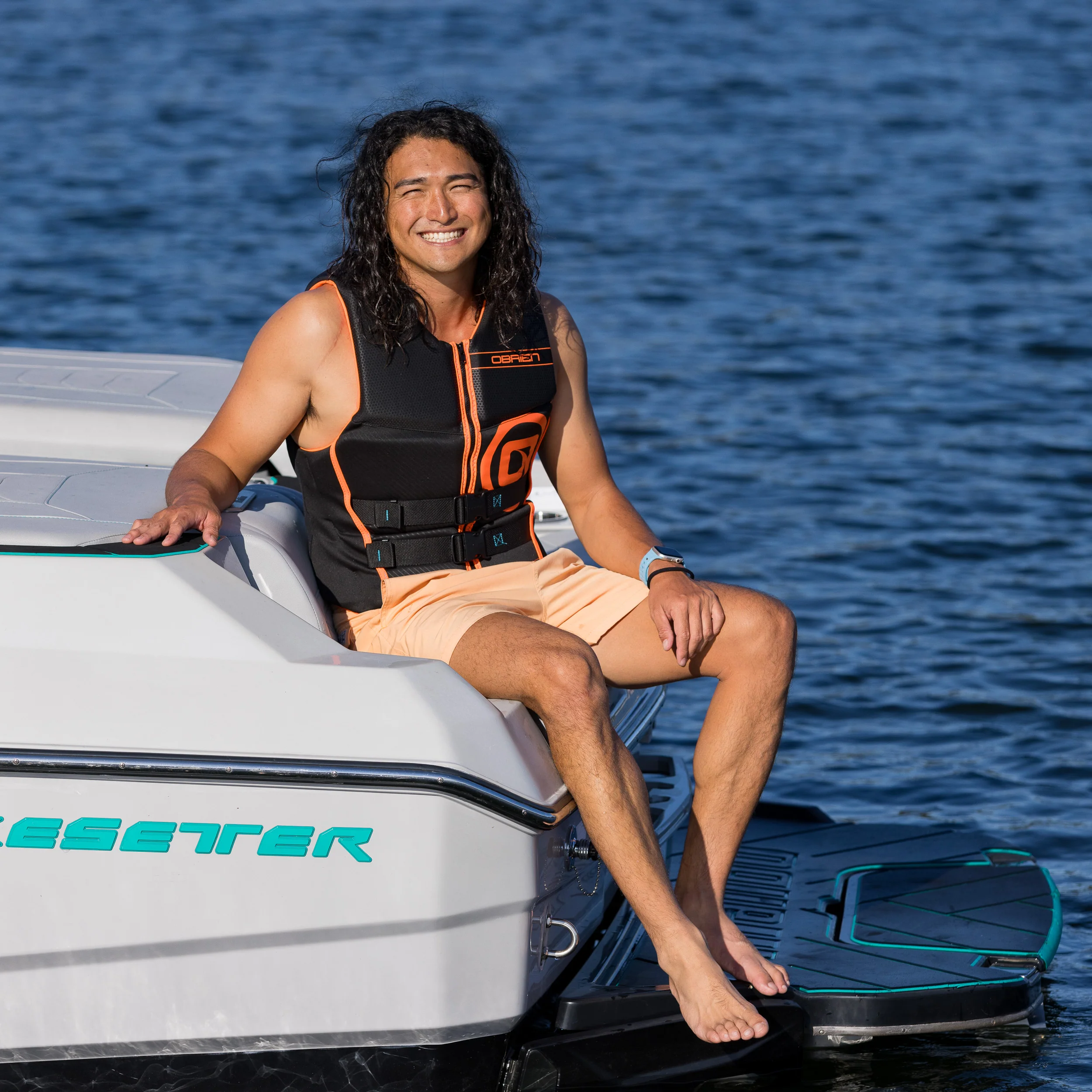 O'Brien Men's Flex V-Back Life Jacket - Black/Orange - Image 5