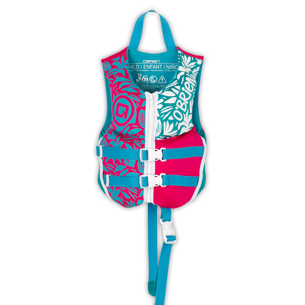 O'Brien Traditional Child Life Jacket - Pink/Aqua